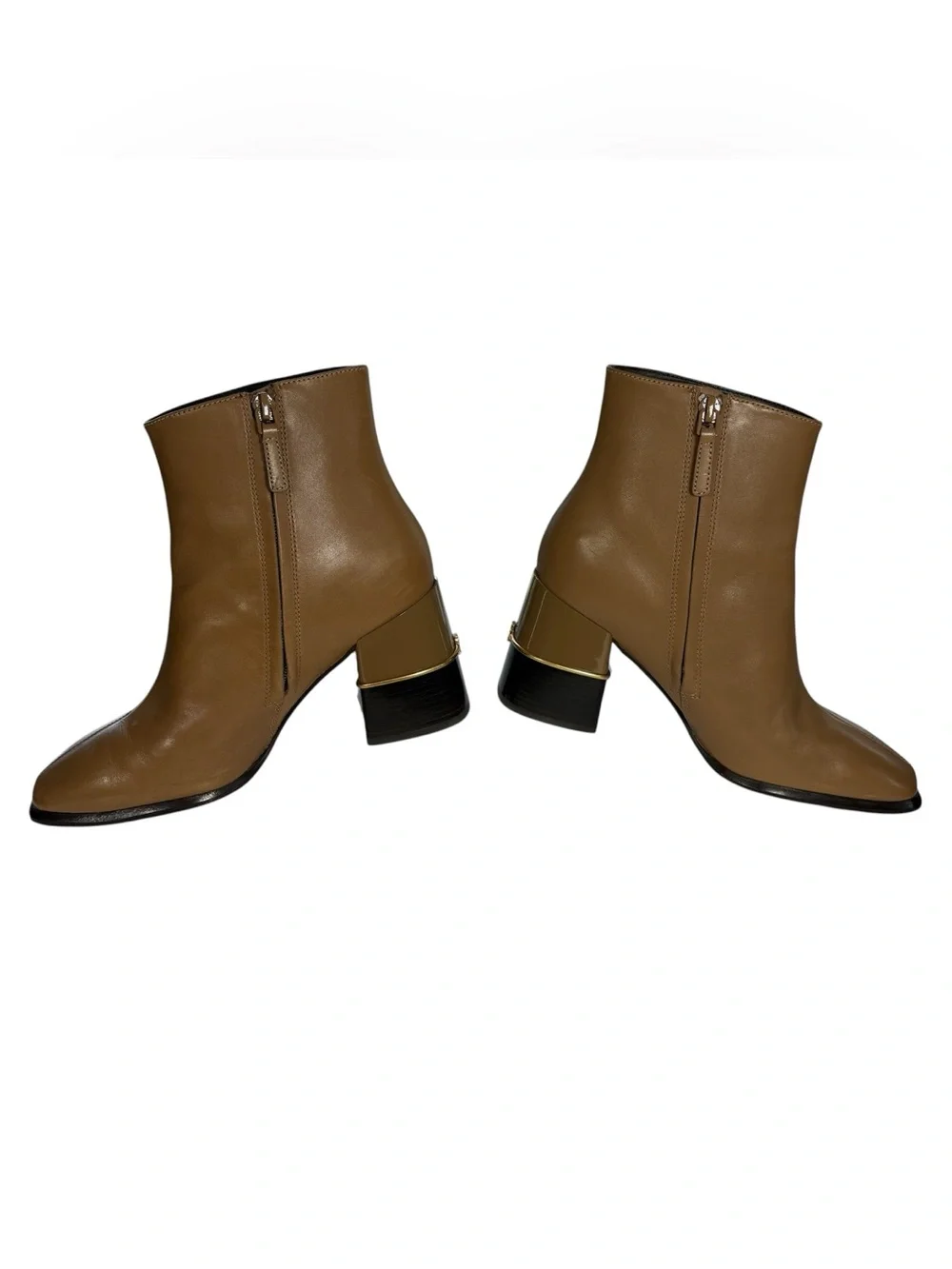 Tory Burch Leather Ankle Boots Size 7 Almond Flour